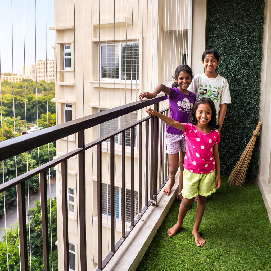 Child-safe invisible grill installation
